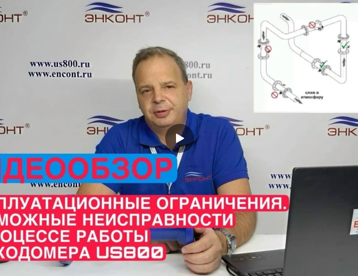 US800. Эксплуатационные ограничения. Необходимые прямые участки